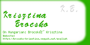 krisztina brocsko business card